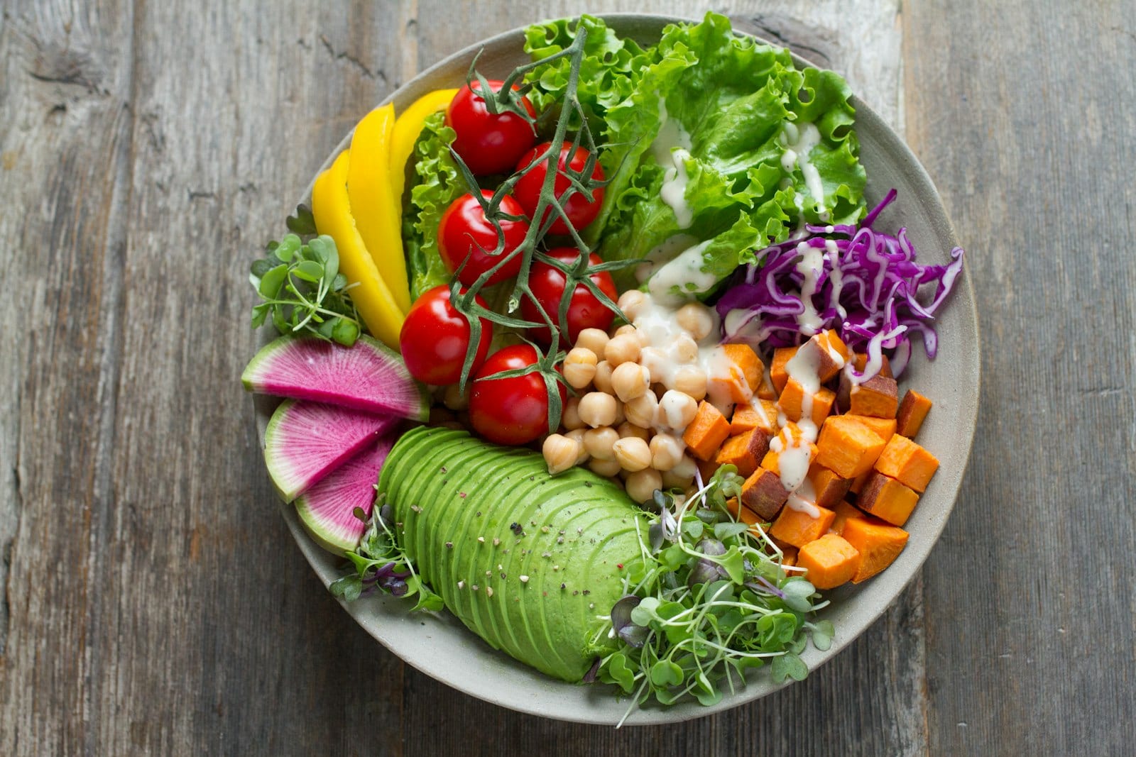 Healthy whole foods supporting nutrition